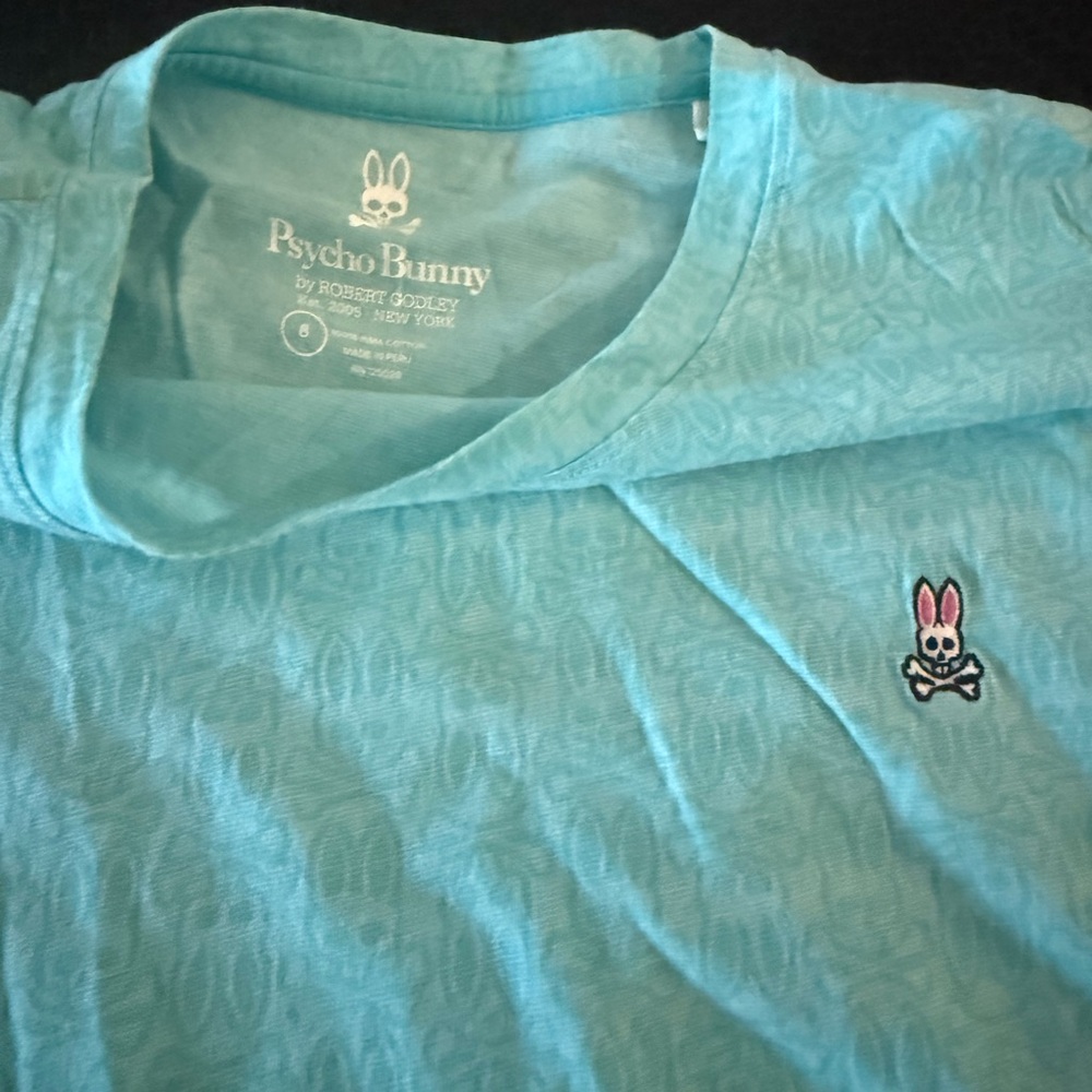 Psycho Bunny Aqua Tee with Logo